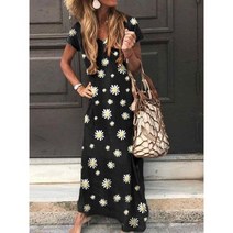 여름 원피스 하객 여성 룩 펑크 드레스 고딕 짧은 소매 해골 인쇄 긴 맥시 Streetwear Ankel 길이 Sundress