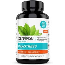 미국직구 Zenwise DigeStress 프로바이오틱스 -초점 이완을 애쉬와간다 마그네슘 프로바이오틱스 비타민 D 60 CT, 수량, 상세참조