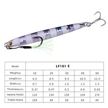 PRO BEROS-메탈 캐스팅 지그 10G 30G 40G 60G 해안 드래그 캐스트 지깅 스푼 낚시 루어 인공 미끼 태클, 05 E_04 40G