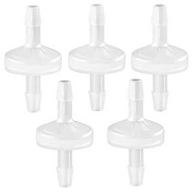 JoyTube 5팩 체크 밸브 1/83MM 연료 가스 액체 공기용 단방향 PVDF 플라스틱 호스 바브, 1/8 Inch