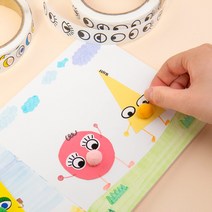 눈 코 입 스티커/ 컬러 얼굴/ 만들기 /롤 /꾸미기/ 눈코입 스티커 얼굴/ 붙이기/만들기재료/, 컬러눈