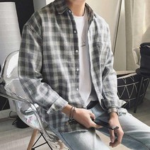 DDZ749761남자 여행 캐주얼 패션 남방 긴팔 셔츠 체크 아이템