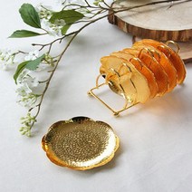 [*inbiz*] 디지털컵워머 커피잔받침대 카페코스터 LP판 카페티코스터 컵코스터, it● 골드플라워 컵받침 7P세트, ▶GET◀