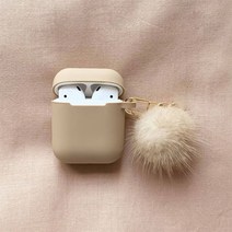 감각적인 에어팟케이스 실리콘 가죽 빈티지 명품 밍크 헤어 볼 키 체인 이어폰 케이스 apple airpods 1 2 블루투스 헤드셋 커버 귀여운 천사 꽃 장식, 에어팟 1or2용 a2