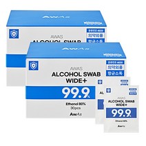 AWAS 알콜스왑 와이드 플러스, 30개입, 2개