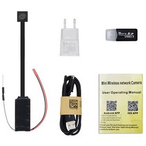 초소형 블랙박스 cctv 적외선 미니 음성 대화 감시 홈 애견 카메라 hd 휴대용 ip wifi p2p 녹음 무선 마이크로 캠 비디오 야간 투시경 원격 모니터 캠코더, w3-t-c, 협력사, 1m 케이블 32g 카드