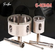 엔진보링 비트 공구 6mm40mm 드릴 코팅 Hss 타일 대리석 유리 세라믹 구멍 톱 드릴링 추출기 리무버 도구 1 개, CHINA, 6mm, 라운드 + 은