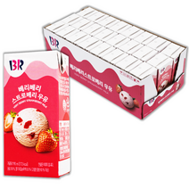 베스킨라빈스 베리베리 스트로베리 멸균 우유 190 ml 24팩 배스킨라빈스 맛있는 딸기 우유, 베리베리 스트로베리우유 190ml x 24팩