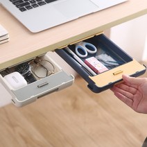 DSM 접착식 슬라이딩 책상 미니 서랍 데스크 틈새수납장, 네이비