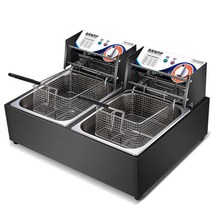 업소용 튀김 기계 테이블형 전기 튀김기 분식집 PC방, 전기단일실린더 튀김기 오일탱크10L 뚜껑포함