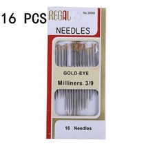 10pc 가죽 공예 DIY 핸드 바느질 바늘 BigEye 수동 자수 도구 스티치 패브릭 크로스 블런트 파인트 니트 골무 키트, G 16PCS