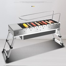 자동 회전 양꼬치구이 기계 숯불 바베큐 닭꼬치 캠핑 그릴 화로, 2(겸용 꽂이 고급형), 1개