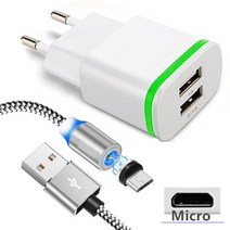 G3240 마그네틱 마이크로 USB 충전 케이블 5V 2A 노키아 N530 6 8 2.1 3.1 Honor 7A 7C 7S 8A 8C 8X 10I 전, 10 charger and cable