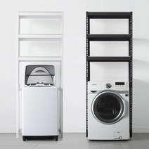 스피드랙 건조기 세탁기 선반 3단 800 x 600 x 1500, 블랙, 9mm 양면코팅