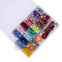 왁스타블렛 고체타블렛빈티지 diy 8 각형 씰링 왁스 태블릿 세트 스푼 씰링 스탬프, 750 구슬