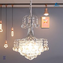 미니 크리스탈 샹들리에 3등 E17 촛대구 식탁조명 호텔 카페 인테리어조명, LED 촛대구 5W E17 전구색(노란빛)