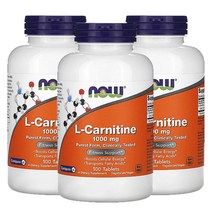 2+1 나우푸드 엘 카르니틴 타르트산 1000mg 100캡슐, 대용량 2+1 (총3병-10개월분)