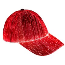 Ruconla 광섬유 캡 LED 모자 7가지 색상 야광 EDC 야구 USB 충전 조명 파티 크리스마스 휴일용 블랙 블랙.