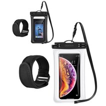 핸드폰 암밴드 방수팩 워터파크 물놀이 워터 용품 스킨 스쿠버, 블랙, 블랙