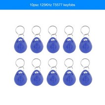 휴대용 RFID 복사기 NFC 리더 125Khz T5577 라이터 1356Mhz UID 스마트 칩 카드 키 클론 프로그래머 복사기116110, 10pcs keyfobs