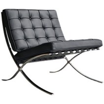 바르셀로나 체어 라운지의자 미스반데어로에 knoll barcelona chair, 블랙-소가죽(무광)