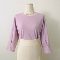 [국산] 여성 간절기룩 셔링포인트 핀턱 8부소매티셔츠 데일리 티셔츠_4color