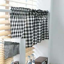 체크 바란스 발란스커튼 싱크대가리개