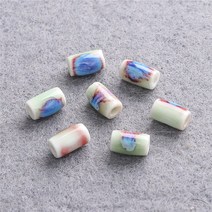 도자기그릇 도자기식기 10pcs 10x6mm 수제 중국 도자기 라운드 튜브 세라믹 비즈 귀걸이 매력 목걸이 팔찌 DIY Jewerlry 공예 만들기, [08] 08