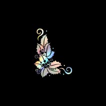 자동차포인트 00589 꽃 잎 튜닝스티커, L, 홀로그램, 1개