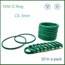 고무오링 패킹 실리콘 오링 고무링 CS 3mm 한 팩에 10 개 불소 고무 씰링 O 링 FKM O-링 오일 씰 워터, 39 OD 46mm_01 10 Pieces_01 3mm