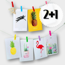 폴라로이드 인테리어 빈티지 꾸미기 사진걸이 집게 세트 2+1, 컬러 집게 노끈 세트 2+1 (3세트)