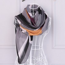 [앙상블] 쉐브론 면 나염 롱 스카프 머플러 목도리