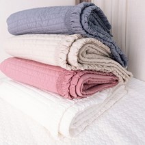 슬아하임 모달 레이스 주름 줄누빔 워싱피그먼트 스프레드 이불겸패드 침대패드, 핑크