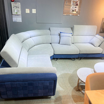 [유피디자인] 오브 코너 모듈형 플리토 플라츠 바흐 원단 이지클린 패브릭소파 4인(일자형), NAVY, CHARCOAL