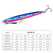 PRO BEROS-메탈 캐스팅 지그 10G 30G 40G 60G 해안 드래그 캐스트 지깅 스푼 낚시 루어 인공 미끼 태클, 08 H_04 40G
