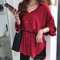 디에프 여성 여자 위드벨트 블라우스 봄신상 여신블라우스