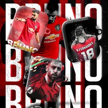 와우박스 주문제작 축구 에어팟 버즈 하드 케이스 맨유 브루노 페르난데스(Bruno Fernandes) 커스텀, 무광 하드케이스, 버즈(밑판 흰색)