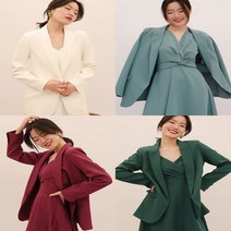 여성코디세트 슬림 버전 중간 길이 결혼식 하객룩 자켓과 원피스 매치 오피스룩