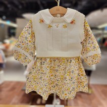 minkmui 밍크뮤 YE 쁘띠카라원피스 플라워덧수니트베스트 2종 세트 3311540008 0