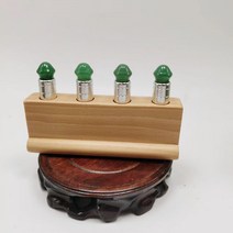 얼굴마사지 천연옥 스크래핑 롤러, 그린 동릉옥 직사각 4구슬 안마기 백옥 있음 비고