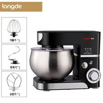 LONGDE 가정용 반죽기 거품기 5.5L 1200W 대용량 고출력, 블랙