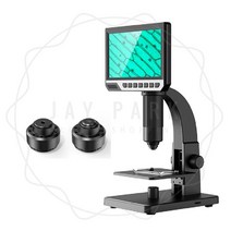 제이스튜 7인치 IPS 디지털 2000배 전자 실체 현미경 1200만화소 PC연결 리모콘 포함, 현미경+듀얼렌즈