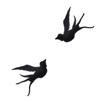 금사 은사 마크라메 실 재료 부자재 아이보리 자수 제비 새 패치 금실 아플리케 천 스티커, black B 2 pair