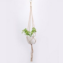 마크라메 행잉 화분걸이 노끈 인테리어 화분받침, 122cm, 화이트