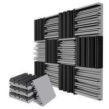 조립식판넬자재 흡음패널 방음 12/24Pcs 25x25x5cm 스튜디오 어쿠스틱 폼 패널 사운드 크리 에이 티브 불규, 06 Black Gray_02 24pcs, 24개