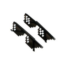 [소공원]8비트 픽셀 선글라스 한줄 두줄 인싸 안경 도트 모자이크 쓸데없는 병맛 선물 떠그라이프, 2줄 픽셀