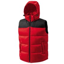 랜더스 남여 윈터 두꺼운패딩조끼 레드 낚시 작업용 등산 봉사활동 배달 단체근무복 방역도우미 회사 작업