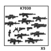 레고호환 부품 블럭 블록 피규어 현대 유엔 포스 군인 헬멧 빌딩 군사 조끼 경찰 무기 를위한 벽돌 장난감, k7030-5pcs