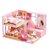 미니어처 아파트 모형 diy 하우스 미니어쳐하우스 diy 하우스 만들기 미니어쳐 오르골 아이엠미니 조립 DIY 나무집 인형집 키트 미니인형집 장난감 가구 LED등 선물, Zqw-nn형