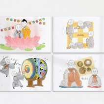 [천삼백케이] [꾸밈] tm702-아크릴액자동자승일러스트02(대형)